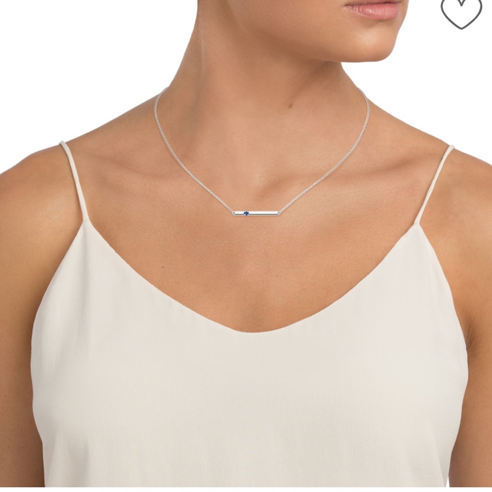 Brilliant Earth Sapphire Pendant Bar Necklace - Picture 3 of 3